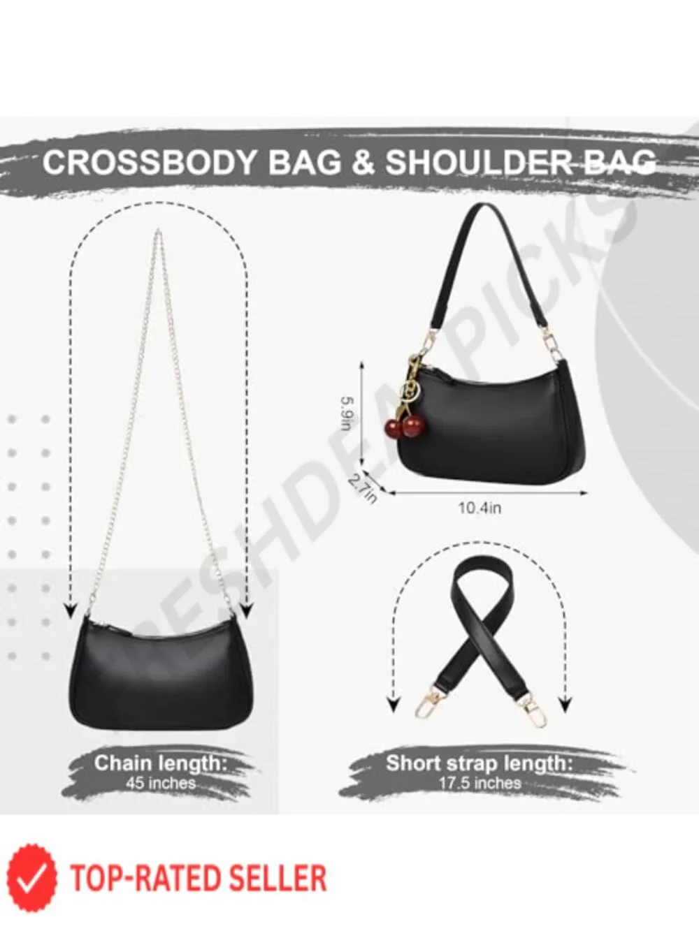 Women's Cute Cherry Hobo Shoulder Bag Faux Leather Crossbody Purse Retro Clutch